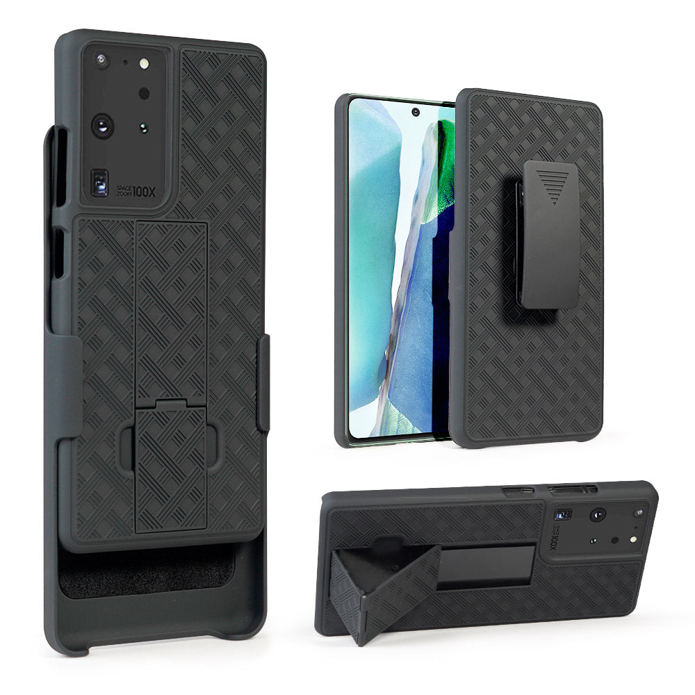 Woven Texture Built-in Kickstand PC Hard Case for Samsung Galaxy S21 Ultra 5G Woven Texture Built-in Kickstand PC Hard Case for Samsung Galaxy S21 Ultra 5G